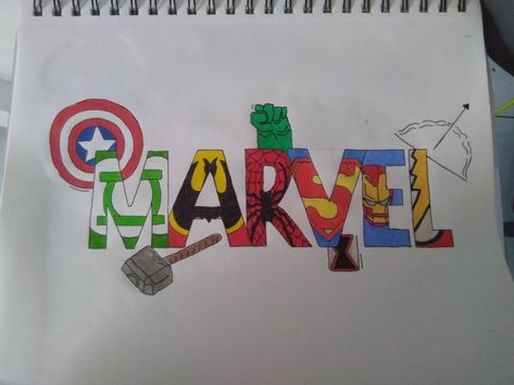 Marvel Marker Art, Movie Doodle Art, Easy Marvel Drawings, Avenger Drawings, Marvel Drawings Easy, How To Draw Avengers, Marvel Doodle, Painting Ideas For Christmas, Marvel Drawing Ideas