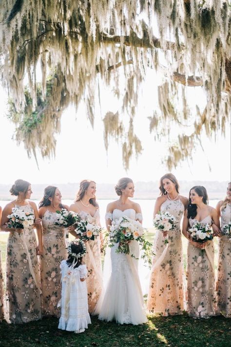 Embroidery Bridesmaid Dress, Brides Maids Dresses Floral, Floral Bridesmaid Dresses Fall, Whimsical Bridesmaid Dresses, Batanes Wedding, Flower Bridesmaid Dress, Gold Wedding Guest Dresses, Tulle Bridesmaids, Bridesmaid Dresses Floral Print