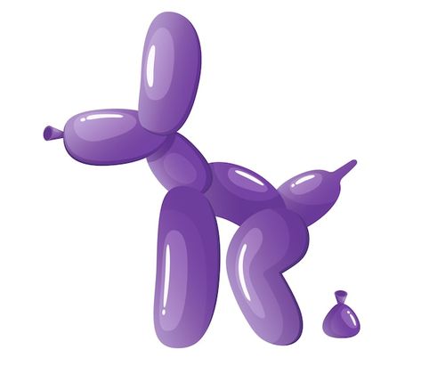 Funny cartoon purple balloon dog and poo... | Premium Vector #Freepik #vector #air #fun #dog #purple Balloon Dog Pooping, Balloon Animal Dog, Cartoon Purple, Purple Balloon, Purple Balloons, Fun Dog, Balloon Dog, Dogs Pooping, Balloon Animals