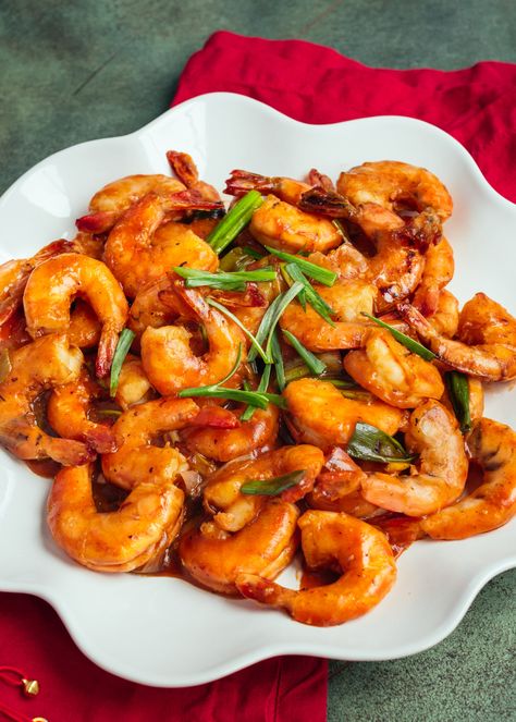 Honey Garlic Stir Fry, Broccoli And Peppers, Shrimp In Tomato Sauce, Garlic Stir Fry, Salt And Pepper Recipes, Chinese Shrimp Recipes, Pepper Shrimp Recipe, Kung Pao Shrimp, Chinese Shrimp