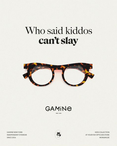 GAMINE KIDS 💜 #kidsfashion #kidseyewear #lunettes #eyewear #gaminenyc Optician Marketing, Baby Glasses, Eyewear Kids, Creative Ads, Kids' Fashion, Brochure Design, Branding, Social Media, Sunglasses