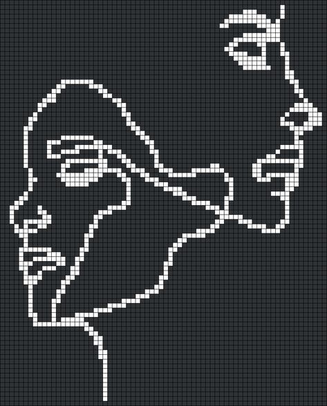 Alpha pattern #132757 variation #251320 | BraceletBook Art Alpha Pattern, Face Alpha Pattern, Crochet Alpha Pattern Witchy, Mona Lisa Alpha Pattern, Album Cover Alpha Pattern, Movie Alpha Pattern, Sketch Line Art, Easy Perler Beads Ideas, Art Face