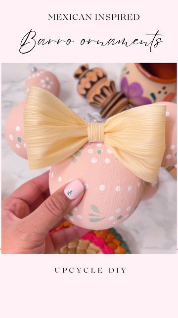 Pink Jasmin | Easy DIY Crafts on Instagram Mexican Ornaments Diy, Disney Diy Ornaments, Diy Mexican Christmas Ornaments, Diy Disney Ornaments, Disney Ornaments Diy, Disney Christmas Crafts, Prek Christmas, Disney Christmas Ornaments, Mexican Christmas