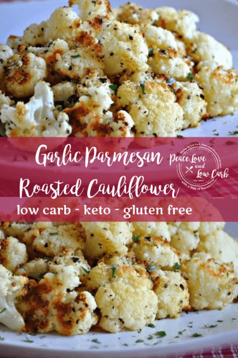 Pasta Fusilli, Parmesan Roasted Cauliflower, Keto Gluten Free, Aesthetic Birthday, Birthday Pics, Low Carb Sides, Low Carb Side Dishes, Keto Side Dishes, Garlic Parmesan