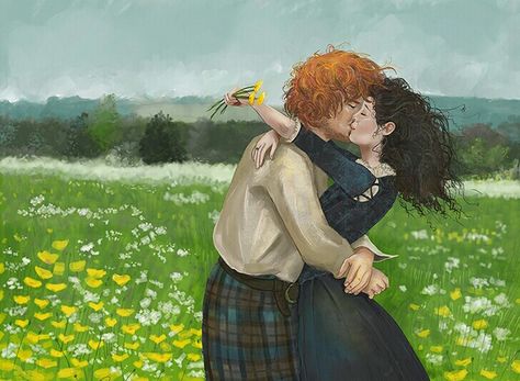 Jamie and Claire Claire And Jamie, Outlander Fan Art, Diana Gabaldon Outlander Series, Diana Gabaldon Outlander, Outlander 3, Outlander Casting, Outlander Tv Series, Starz Series, Outlander Book