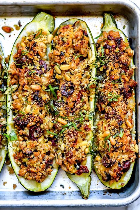 Mediterranean Zucchini Boats (Easy & Healthy!) | foodiecrush.com Healthy Stuffed Zucchini, Mediterranean Zucchini, Veg Tacos, Boat Recipes, Stuffed Veggies, Zucchini Boat, Zucchini Dishes, Veggie Dinners, Zucchini Boat Recipes