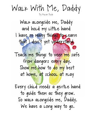 Awesome Father's Day Gift - Walk With Me, Daddy Poem.. Brent did this in Preschool!! Walk With Me Daddy Poem, Newborn Crafts, Daycare Projects, Eyfs Ideas, Gifts Homemade, Dad Day, Fathers Day Crafts, Kid Crafts