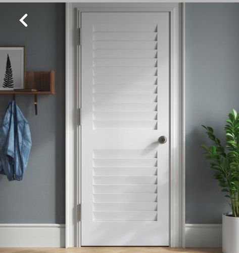 Vented Door Ideas, Inside Doors Ideas Interiors, Inside Doors Ideas, Louvered Door Ideas, Bathroom French Doors, Louver Door, Louver Doors, Home Office And Gym, Louvered Interior Doors