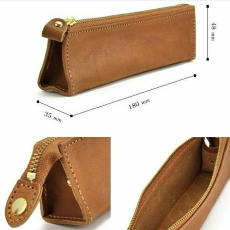 Handmade Leather Bag Pattern, Leather Bag Tutorial, Leather Pen Case, Leather Wallet Design, Leather Wallet Pattern, Leather Pencil Case, Leather Bag Pattern, Diy Leather Bag, Handbag Patterns