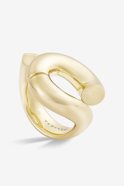 Tabayer Oera Loop Ring in 18k Fairmined Yellow Gold An organic form in gold coils and recoils liberated by sheer burnished edges. Purchase Worn by the Duchess of Sussex on:5 September 2022 September 2022, 18k Yellow Gold Ring, Organic Form, The Duchess, Yellow Gold Ring, Coils, Conflict Free Diamonds, Yellow Gold Rings, Moda Operandi