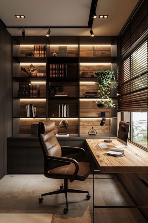 Working At Home Office, Design Home Office Ideas, At Home Office Decorating Ideas, Library And Study Room Ideas, Small Work Room Ideas, Home Office And Reading Room, Small Offices At Home, Wfh Setup Small Space, Working Room Design Home