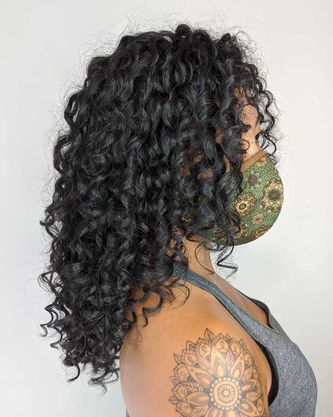 Layered Tight Perm Spirals Medium Spiral Perm, Straight Hair To Curly Perm, Loose Perm Medium Length Thick Hair, Types Of Hair Perms, Permanent Wave Hair Perms, Pin Curl Perm Medium Hair, Curl Perm Types, Perm Patterns, Perm On Straight Hair