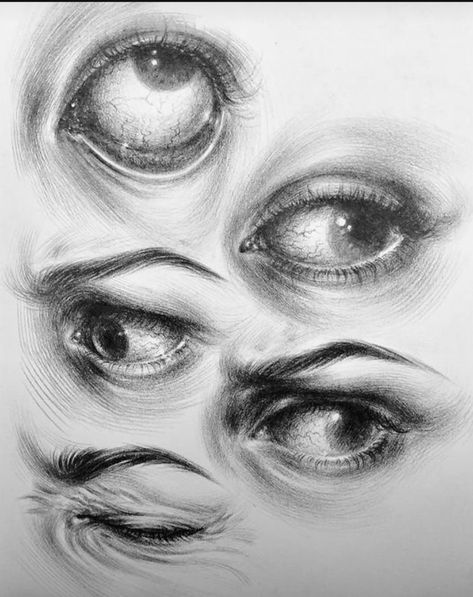 Human Features Drawing, Eyes Drawing Realistic Sketch, Easy Art Reference Photos, Eye Looking Up Reference, Tonal Eye Drawing, Black Eye Reference, Drawing Random Things, Sketchbook Ideas Eyes, Unique Eye Drawings