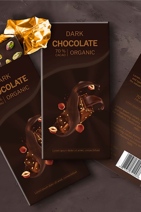 This is Professional packaging design. Dark chocolate design. #graphicdesign #chocolatepackagingdesign Dark Chocolate Packaging Design, Dark Chocolate Packaging, Premium Chocolate Packaging Design, Dark Chocolate Brands, Brownie Packaging, Chocolate Packaging Design, Appartment Decor, Professional Packaging, Chocolate Dreams