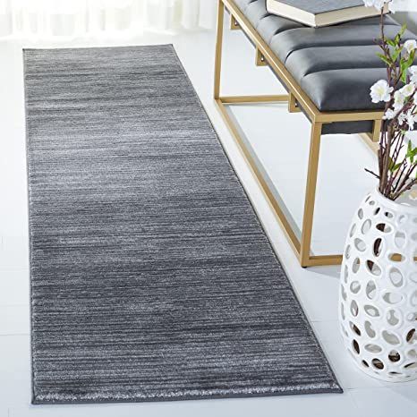 SAFAVIEH Vision Collection VSN606D Modern Ombre Tonal Chic Non-Shedding Living Room Entryway Foyer Hallway Bedroom Runner, 2'2" x 6' , Grey Bedroom Runner Rug, Grey And Brown Living Room, Bedroom Runner, Office Area Rugs, Solid Area Rugs, Dark Gray Area Rug, Living Room Area Rugs, Living Room Grey, Accent Rugs