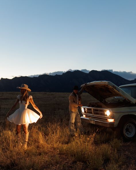 Western Love Story Pt.1 🤍✨ #engagementphotos Saloon Engagement Photos, Cinematic Couple Photoshoot, Country Boy Aesthetic, Rodeo Photoshoot, Truck Couple, Couple Western, Country Couple Photos, Western Couple Photoshoot, Country Couple Pictures