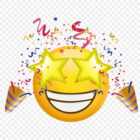 Excited Emoji, Happy Birthday Emoji, Party Emoji, Birthday Emoji, Golden Birthday Parties, Emoji Png, Emoji Birthday, Emoji Party, Face Png