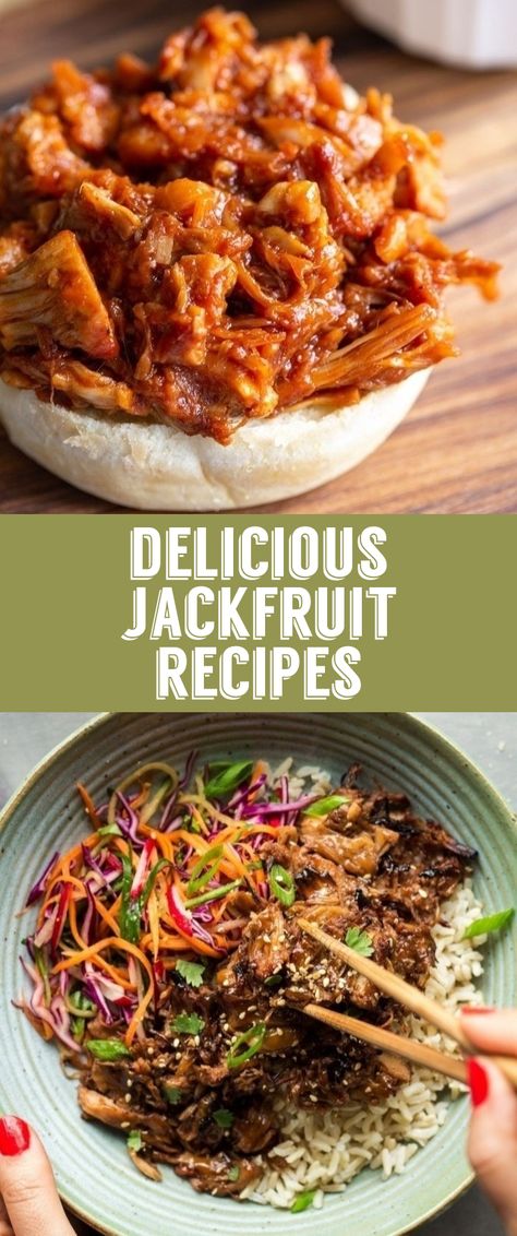 Clean Eating Vegetarian, Jackfruit Recipes, Vegan Bbq, Recipes To Try, Vegan Dinner Recipes, Easy Vegetarian, Edamame, Meat Free, Delicious Vegan Recipes