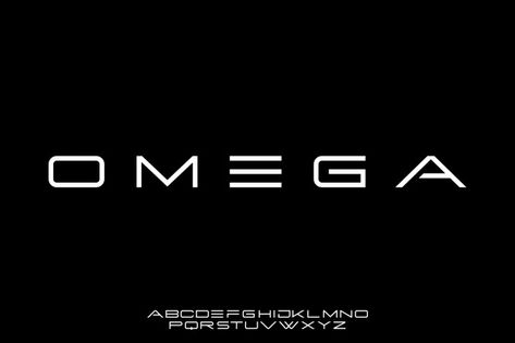 Omega futuristic modern font sporty type... | Premium Vector #Freepik #vector Future Font, Future Logo, Minimal Font, Geometric Font, Futuristic Fonts, Desain Editorial, Typography Alphabet, Logo Design Inspiration Branding, Text Logo Design