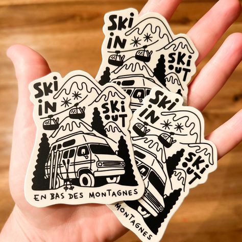 〰️ New Stickers alert 🥳 Which one is your favorite and where would you stick it? Let me know in comment and get a chance to win samples! 1 comment = 1 participation… winner will be announced this Friday 9am. Peace ✌️〰️ . . . #wintervibes #wintersports #powderday #wintersport #winterwonderland #snow #snowboarding #skiinskiout #skitrip #ski #homeiswhereyouparkit #zooloodesign #vanlifeexplorers #explore #campervanlife #offgrid #vanlife #campervan #vanlifers #vandwelling #roadtrip #vanderlust #dr... Ski Stickers, Short Hair Drawing, Sticker Inspo, Design Camp, Hippie Designs, Ski Club, Merch Design, Kids Skis, Adventure Art