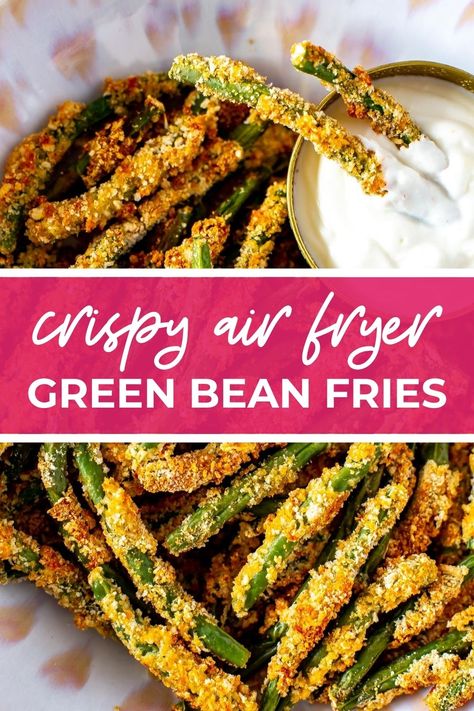 Crispy Green Bean Fries Green Bean Fries, Crispy Green Beans, Blanching Green Beans, Parmesan Green Beans, Fried Green Beans, Fries Recipe, Green Bean Recipes, Air Fryer Recipes Easy, Asparagus Recipe