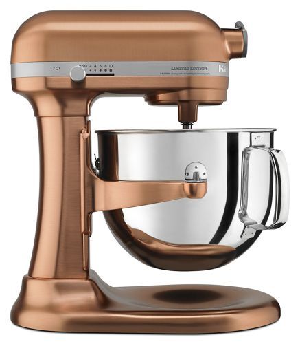 Satin Copper Limited Edition Pro Line® Series Copper Clad 7 Quart Bowl-Lift Stand Mixer KSM7588PCP | KitchenAid Kitchenaid Mixer Copper Bowl, Copper Kitchenaid Mixer, Luxury Gadgets, Kitchen Countertop Appliances, Kitchenaid Professional, Kitchenaid Bowl, Major Kitchen Appliances, Kitchen Devices, Replacing Kitchen Countertops