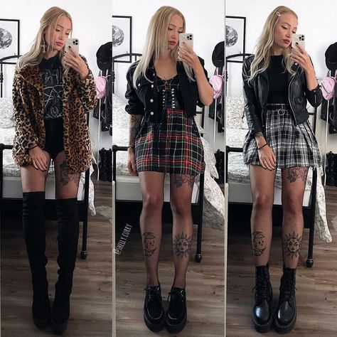 shelly.curry Spring Alternative Outfits, Metal Festival Outfit, Alternative Rock Fashion, Metal Concert Outfit, Cute Grunge Outfits, Summer Grunge Outfits, Cute Edgy Outfits, Punk Style Outfits, Metal Clothing