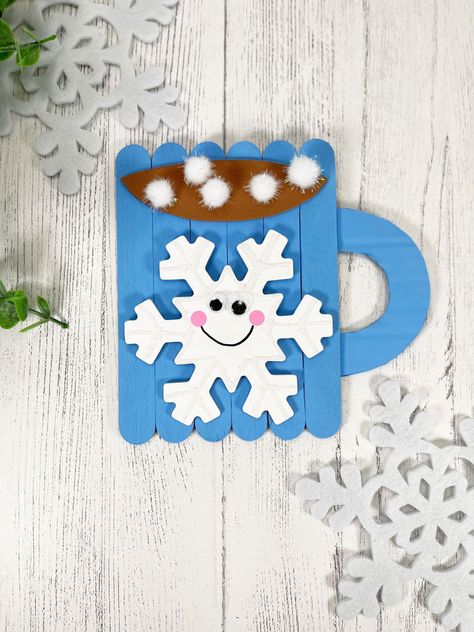 This delightful popsicle stick hot chocolate mug craft combines the joy of creativity with the coziness of hot cocoa. Hot Coco Crafts, Hot Cocoa Craft Preschool, Winter Food Crafts For Kids, Hot Chocolate Crafts For Kids, Hot Chocolate Mug Craft, Hot Cocoa Mug Craft, Hot Chocolate Crafts, Hot Cocoa Craft, Hot Chocolate Craft