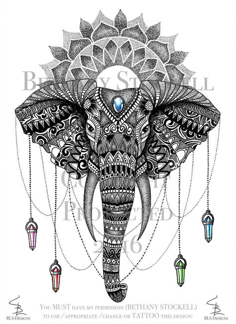 Elephant Mandala Tattoo, Mandala Arm Tattoo, Mandala Elephant Tattoo, Dotwork Tattoo Mandala, Jewel Tattoo, Elephant Mandala, Elephant Tattoo Design, Mandala Elephant, Kunst Tattoos