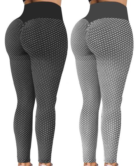 TIK Tok Butt Lifting Leggings for Women 2 Pack High Waisted Workout Anti Cellulite Textured Yoga Pants Yoga Style Outfits, Lifting Leggings, Lifting Workouts, Textured Leggings, Leggings For Women, Yoga Clothes, Curvy Fashion, Workout Leggings, Yoga Pants