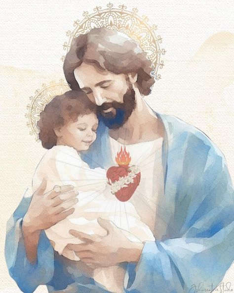 Chaste Heart Of St Joseph, Saint Joseph Art, St Jose, Jesus Christ Illustration, Catholic Symbols, Pope Leo Xiii, Sacred Heart Art, St Joseph Catholic, Pope Leo