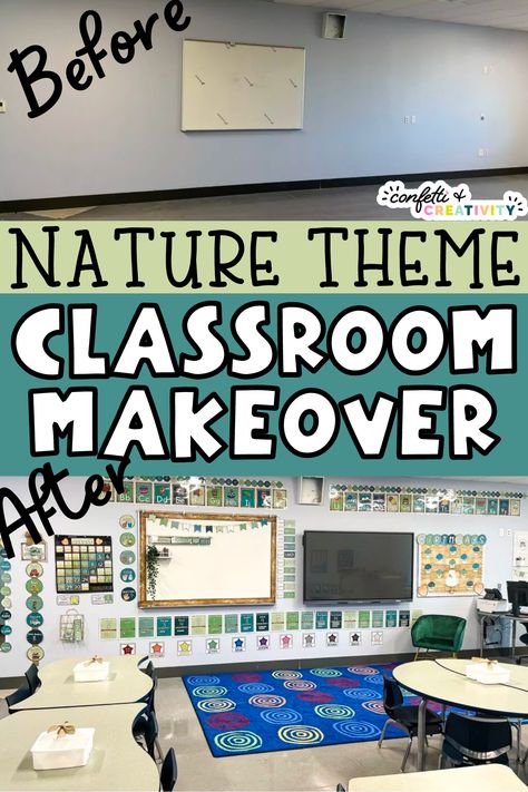 Kindergarten Classroom Plant Theme, Diy Crafts For Classroom Decor, Nature Bulletin Board Ideas Classroom, Nature Classroom Door, Preschool Natural Classroom Ideas, Natural Kindergarten Classroom, Preschool Nature Classroom, Classroom Theme Nature, Nature Themed Bulletin Board