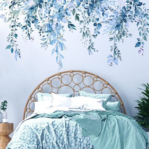 Amazon.com: VePret Green Plants Leaves Wall Decals Peel and Stick, Large Floral Flower Leaf Vinyl Wall Stickers, Removable Vine Home Decor Art for Bedroom Living Room Classroom Office : Tools & Home Improvement Large Wall Decals, Floral Wall Decals, Plants Leaves, Living Room Plants, Wall Decals For Bedroom, Art For Bedroom, Flower Wall Decals, Vine Wall, Flower Wall Stickers