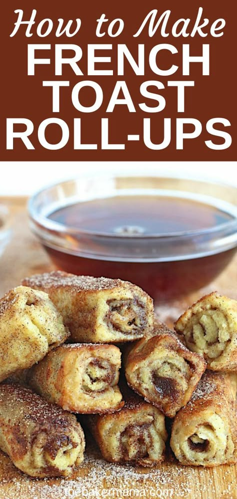 Creative Breakfast Recipes, Toast Roll Ups, Homemade French Toast, Hosting A Brunch, French Toast Roll Ups, Delicious French Toast, French Toast Rolls, French Toast Recipes, Creative Breakfast