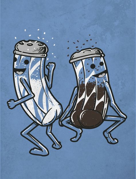 Shake the salt and pepper. Illustrator Texture, Sweet Drawings, Quality Tattoo, Bff Tattoos, First Youtube Video Ideas, Graphic Arts Illustration, Spiritual Tattoos, Lowbrow Art, Funny Illustration