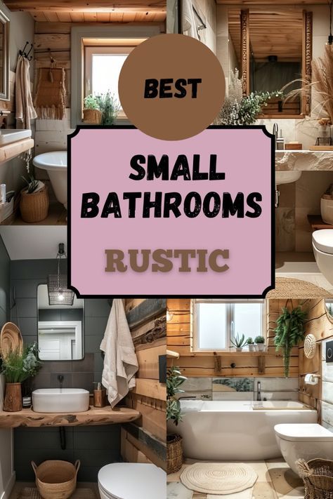 Searching for the Best Small Rustic Bathrooms? 🛁✨ In this blog post, I'll showcase the top 20 ideas for maximizing small spaces with rustic charm. Discover how to blend wood elements, vintage touches, and country decor with a modern twist for a perfectly rustic retreat! 🌿🪵 Farmhouse Small Bathroom Ideas Rustic, Small Modern Rustic Bathroom, Best Bathroom Designs Small Spaces, Bathroom Designs Small Spaces, Small Bathroom Farmhouse Style, Small Bathroom Rustic, Rustic Bathrooms Ideas Farmhouse, Vintage Small Bathroom Ideas, Modern Farmhouse Small Bathroom