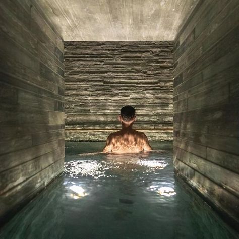 7132 Hotel on Instagram: "Swim, unwind, relax and enjoy the timeless architecture of our thermal baths. Captured by @theodore.grivas #7132therme #7132hotel" Japanese Onsen, Dreamscape Architecture, Thermal Baths, Wellness Centre, Timeless Architecture, Finnish Sauna, Thermal Spa, Thermal Bath, Relaxation Room