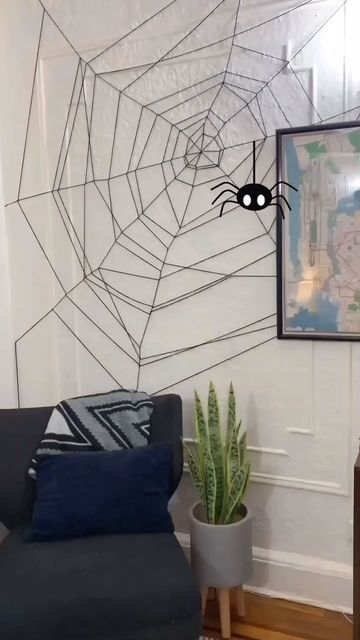 Crafty Lumberjacks ✂️ DIY Craft Experts on Instagram: "The spider webs are back back back! 🕷️  We know it’s August, but it’s never too early for Halloween! All you need is yarn and tape for a huge creepy crawly transformation! 🕸️  #halloween #halloweendiy #halloweendecor #halloweendecorations #easyhalloweenideas #yarn #spiderweb #spiderwebs #hauntedhousecheck #dollarstorediy #dollarstorehalloween #easydecoration" Diy Spiderweb, Spider Web Diy, Dollar Store Halloween, Back Back, Halloween Pumpkins Carvings, Spider Webs, The Spider, Halloween Deco, Halloween Hacks