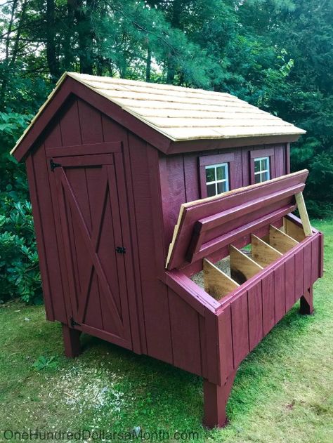 Hen House Diy How To Build, Simple Diy Chicken Coop Plans, Hen House Plans, Kfc Chicken Coop, Diy Chicken Coop For 4 Chickens, Chicken Coop For 6 Hens Diy, 6x6 Chicken Coop Plans, Chicken Feeding Station, Modular Chicken Coop