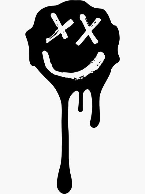 Pegatina «Goteo Smiley» de ale2598 | Redbubble Drippy Smiley Face Svg, Insomniac Tattoo, Smiley Face Tattoo, Drip Ideas, Smiley Sticker, Graffiti Ideas, Dog Design Art, Dog Brand, Halloween Vector