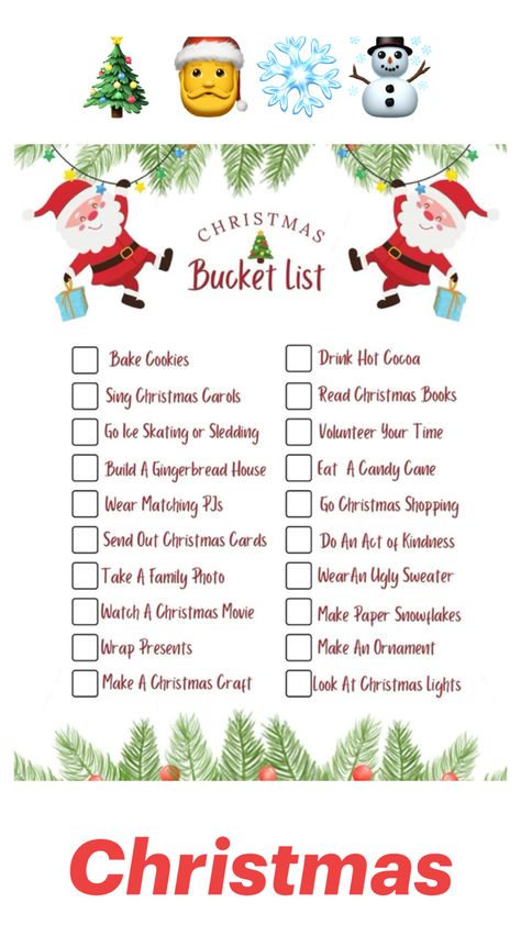 Use this to have the perfect holidays Cute Christmas Ideas, Christmas Bucket List, Holiday Tips, Christmas Bucket, Matching Pjs, Sleepover Ideas, Paper Snowflakes, Winter Fun, Christmas Books