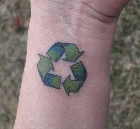 recycle tattoo Reborn Tattoo, Recycle Tattoo, Green Recycling, Tattoo Symbols, Recycle Symbol, Symbol Tattoo, Symbol Tattoos, Article Design, Symbolic Tattoos