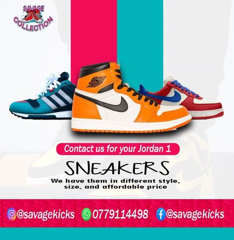 Sneakers Flyer Design, Flyer And Poster Design, Flyer Design Templates, Company Profile, Profile Design, Image Hd, Flyer Design, Seals, Air Jordan Sneaker