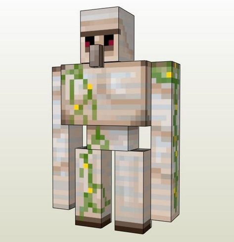 PAPERMAU: Minecraft - The Iron Golem Paper Model - by Oitansensei Minecraft Iron, Iron Golem, Princess Paper Dolls, Minecraft Mobs, Zelda Twilight Princess, Minecraft Wallpaper, Red Brick House, Minecraft Party, Minecraft Art