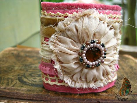 Bohemian Bracelet  Cuff  Vintage Buttons  by MoobieGraceDesigns, $25.00 Fabric Cuff Bracelets Diy, Fabric Bracelets Diy, Cuff Bracelets Diy, Hand Stamped Fabric, Felt Bracelet, Fabric Cuff Bracelet, Boho Cuff, Fabric Bracelets, Fabric Stamping