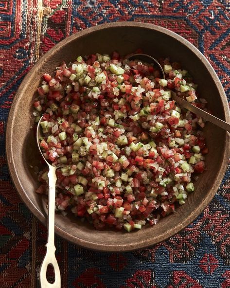 Moroccan Dinner Party Menu // Tomato Salad from www.whatsgabycooking.com (@whatsgabycookin) Moroccan Party Food, Dinner Party Salad Recipes, Moroccan Dinner Party, Dinner Party Salad, Moroccan Dinner, Moroccan Salad, Moroccan Party, Whats Gaby Cooking, Dinner Party Menu