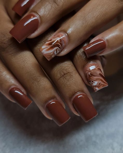 This refil on with accent marble design is only $4000 #robbiesnailbar #nailsinochorios #ochinailtech #stannnailtech #stannnails #nailsspainjamaica #nailsbyappointment Earth Tone Marble Nails, Brown Marble Nails Design, Brown Marble Nails, Water Marble Nail Art, Water Marble Nails, Talk To The Hand, Marble Nail Designs, Marble Nail, Marble Nail Art