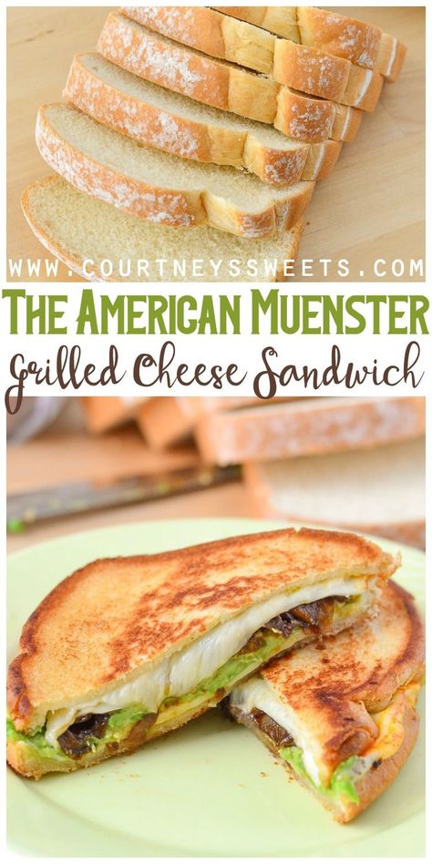 Muenster Cheese Recipes, Cheesy Grilled Cheese, Grilled Cheese Recipes Gourmet, Grilled Cheese Sandwich Recipe, Grilled Burger Recipes, Cheese Toasties, Cheese Sandwich Recipe, Grilled Cheese Recipe, Gourmet Grilled Cheese