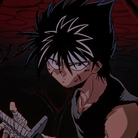 Hiei Icons, 90s Anime Aesthetic Pfp, Yu Yu Hakusho Hiei, Trafalgar Law Wallpapers, Yu Yu Hakusho Anime, Madara Wallpaper, Arte Grunge, Cover Art Design, Old Anime