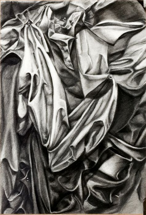 Drapery Study, Drapery Drawing, Fabric Drawing, Ap Studio Art, Still Life Drawing, Drawing Projects, A Level Art, Ap Art, High Art